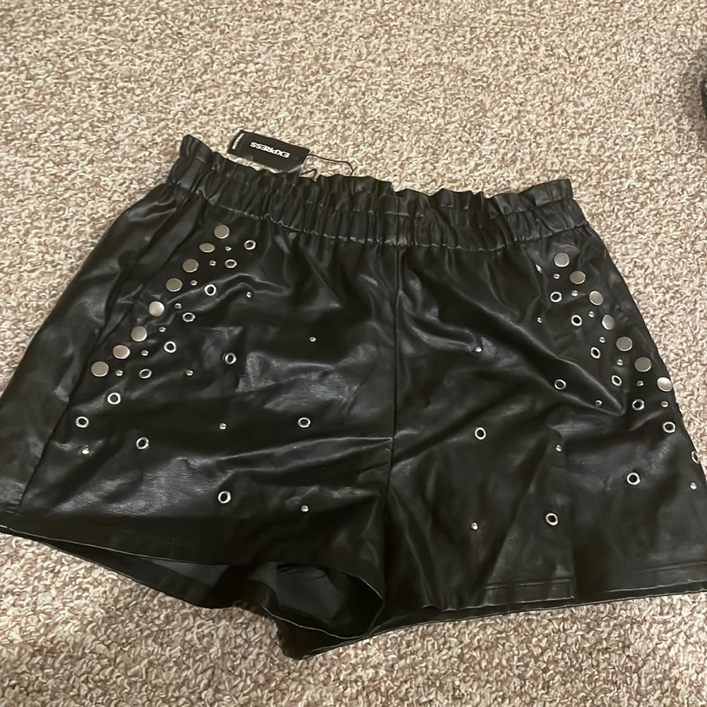 Express Leather Studded Shorts